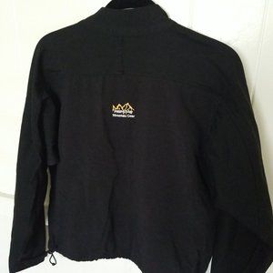 JAGGED EDGE MOUNTAIN GEAR Womens Stretch Windbreaker Jacket L Black Canada Made